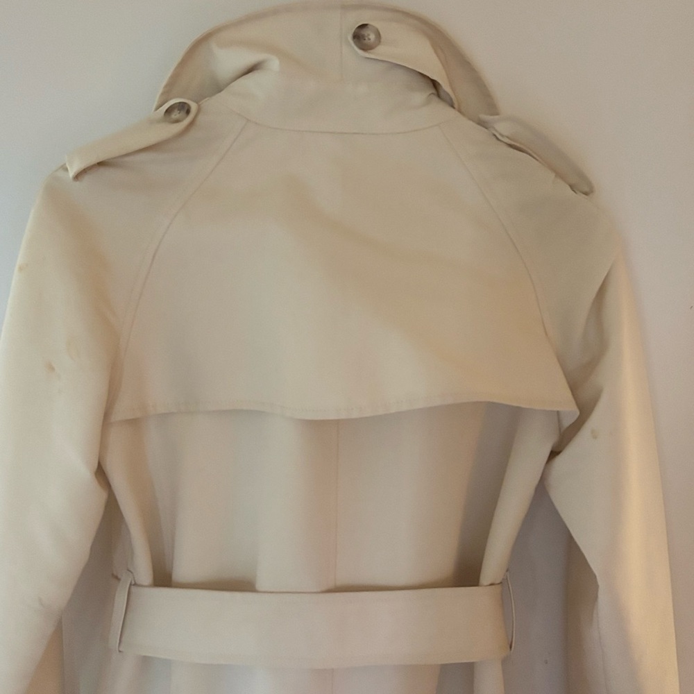 French Connection Cream Trench Coat with Belted Waist